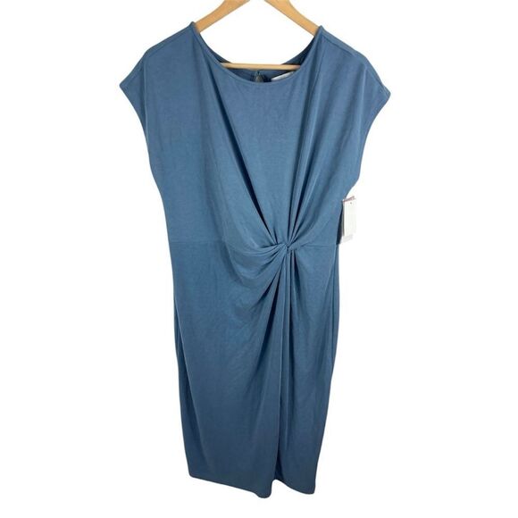 Nordstrom Rack NWT Side Knot Modal Blend Midi Dress In Blue Infinity Size M - Picture 5 of 6